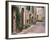 Europe, Italy, Tuscany, Pienza. Street Along the Town of Pienza-Julie Eggers-Framed Photographic Print