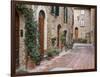 Europe, Italy, Tuscany, Pienza. Street Along the Town of Pienza-Julie Eggers-Framed Photographic Print