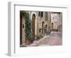 Europe, Italy, Tuscany, Pienza. Street Along the Town of Pienza-Julie Eggers-Framed Photographic Print