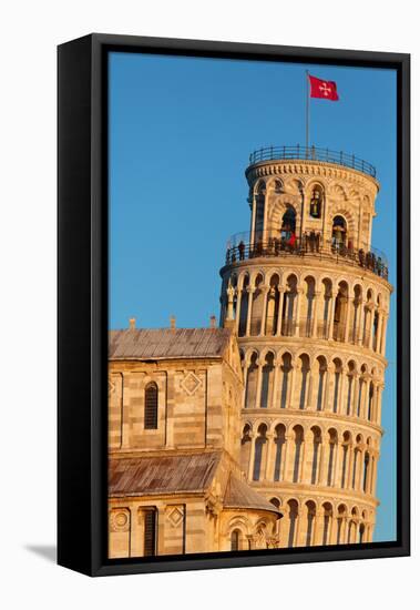 Europe,Italy,Tuscany,Pisa. Detail of the tower and the cathedral-ClickAlps-Framed Stretched Canvas