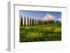 Europe. Italy. Tuscany. Siena District. Orcia Valley. Covili farmhouse at sunset-ClickAlps-Framed Photographic Print