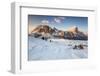 Europe, Italy, Veneto, Belluno. Sunset in winter environment towards the walls of the Little Lagazu-ClickAlps-Framed Photographic Print