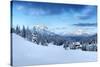 Europe, Italy, Veneto, Belluno. Winter at the Duran pass, Dolomites-ClickAlps-Stretched Canvas