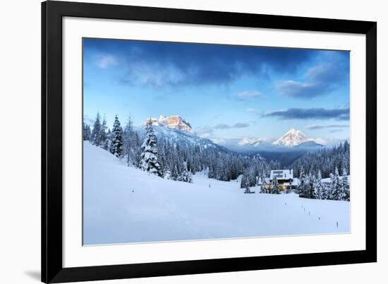 Europe, Italy, Veneto, Belluno. Winter at the Duran pass, Dolomites-ClickAlps-Framed Photographic Print