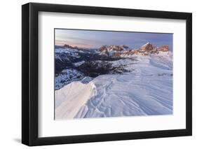 Europe, Italy, Veneto, Belluno. Winter view from Mount Pore northward, Dolomites-ClickAlps-Framed Photographic Print