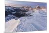 Europe, Italy, Veneto, Belluno. Winter view from Mount Pore northward, Dolomites-ClickAlps-Mounted Photographic Print