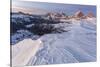 Europe, Italy, Veneto, Belluno. Winter view from Mount Pore northward, Dolomites-ClickAlps-Stretched Canvas