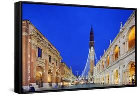 Europe, Italy, Veneto, Vicenza, Christmas Decorations in Piazza Signori-Christian Kober-Framed Stretched Canvas