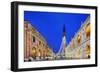 Europe, Italy, Veneto, Vicenza, Christmas Decorations in Piazza Signori-Christian Kober-Framed Photographic Print