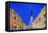 Europe, Italy, Veneto, Vicenza, Christmas Decorations in Piazza Signori-Christian Kober-Framed Stretched Canvas