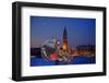 Europe, Italy, Venice. Composite of Woman in Carnival Costume and San Marco Square-Jaynes Gallery-Framed Photographic Print