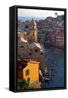 Europe, Italy, Vernazza. Cinque Terre Town of Vernazza, Italy-Kymri Wilt-Framed Stretched Canvas