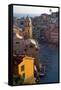 Europe, Italy, Vernazza. Cinque Terre Town of Vernazza, Italy-Kymri Wilt-Framed Stretched Canvas