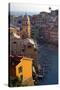 Europe, Italy, Vernazza. Cinque Terre Town of Vernazza, Italy-Kymri Wilt-Stretched Canvas