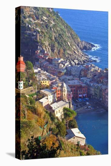 Europe, Italy, Vernazza. Cinque Terre Town of Vernazza, Italy-Kymri Wilt-Stretched Canvas