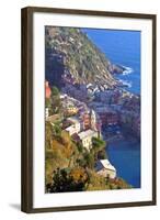 Europe, Italy, Vernazza. Cinque Terre Town of Vernazza, Italy-Kymri Wilt-Framed Photographic Print