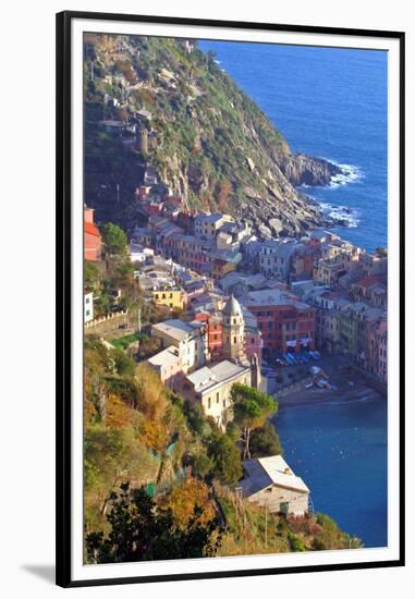 Europe, Italy, Vernazza. Cinque Terre Town of Vernazza, Italy-Kymri Wilt-Framed Premium Photographic Print