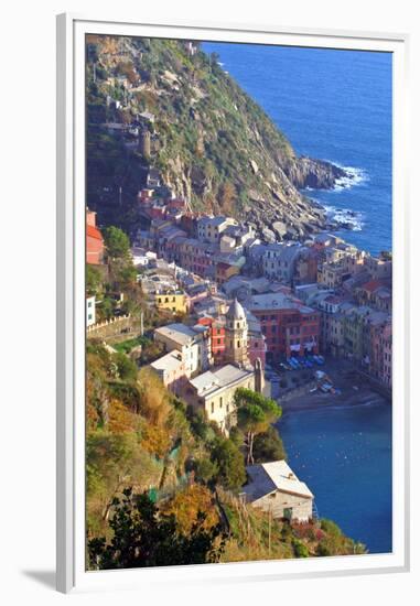 Europe, Italy, Vernazza. Cinque Terre Town of Vernazza, Italy-Kymri Wilt-Framed Premium Photographic Print