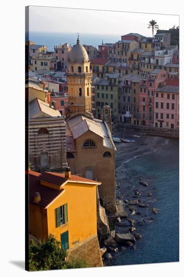 Europe, Italy, Vernazza. Cinque Terre Town of Vernazza, Italy-Kymri Wilt-Stretched Canvas