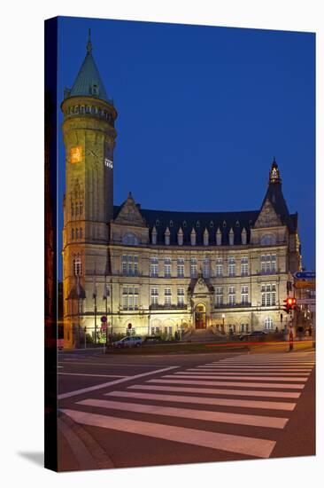 Europe, Luxembourg, Luxembourg City, Place De Metz, Bank Museum, Evening-Chris Seba-Stretched Canvas