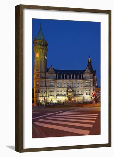 Europe, Luxembourg, Luxembourg City, Place De Metz, Bank Museum, Evening-Chris Seba-Framed Photographic Print