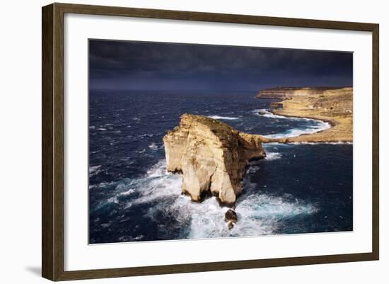 Europe, Maltese Islands, Gozo. Dramatic Scenery in Dwejra.-Ken Scicluna-Framed Photographic Print