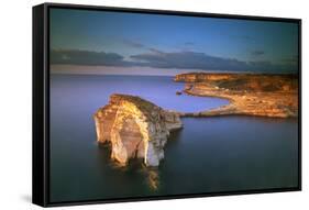 Europe, Maltese Islands, Gozo. Dramatic Scenery in Dwejra-Ken Scicluna-Framed Stretched Canvas