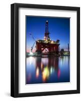 Europe, Maltese Islands, Malta. an Oil Rig at the Ship Repairing Site.-Ken Scicluna-Framed Photographic Print