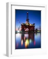 Europe, Maltese Islands, Malta. an Oil Rig at the Ship Repairing Site.-Ken Scicluna-Framed Photographic Print