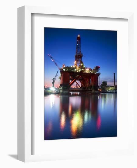 Europe, Maltese Islands, Malta. an Oil Rig at the Ship Repairing Site.-Ken Scicluna-Framed Photographic Print