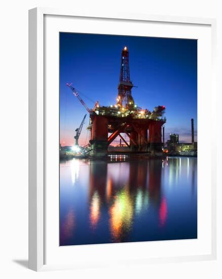 Europe, Maltese Islands, Malta. an Oil Rig at the Ship Repairing Site.-Ken Scicluna-Framed Photographic Print