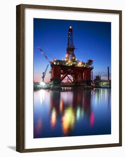 Europe, Maltese Islands, Malta. an Oil Rig at the Ship Repairing Site.-Ken Scicluna-Framed Photographic Print