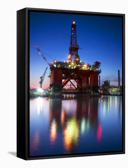 Europe, Maltese Islands, Malta. an Oil Rig at the Ship Repairing Site.-Ken Scicluna-Framed Stretched Canvas