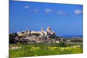 Europe, Maltese Islands, Malta. the Old Capital of Mdina with the Cathedral Dominating the Skyline.-Ken Scicluna-Mounted Photographic Print