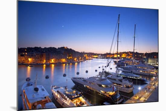 Europe, Maltese Islands, Malta. the Port of Vittoriosa with Luxury Yachts Parked at the Marina.-Ken Scicluna-Mounted Photographic Print