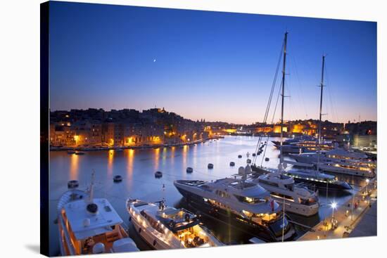 Europe, Maltese Islands, Malta. the Port of Vittoriosa with Luxury Yachts Parked at the Marina.-Ken Scicluna-Stretched Canvas