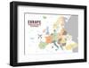 Europe Map with Colour and Name-siraanamwong-Framed Photographic Print