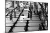 Europe, Netherlands, Amsterdam. Abstract of commuters reflected in the ceiling of train station.-Jaynes Gallery-Mounted Photographic Print