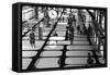 Europe, Netherlands, Amsterdam. Abstract of commuters reflected in the ceiling of train station.-Jaynes Gallery-Framed Stretched Canvas