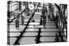 Europe, Netherlands, Amsterdam. Abstract of commuters reflected in the ceiling of train station.-Jaynes Gallery-Stretched Canvas