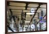 Europe, Netherlands, Amsterdam. Commuters reflected in ceiling of central train station.-Jaynes Gallery-Framed Photographic Print