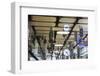 Europe, Netherlands, Amsterdam. Commuters reflected in ceiling of central train station.-Jaynes Gallery-Framed Photographic Print