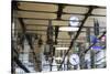 Europe, Netherlands, Amsterdam. Commuters reflected in ceiling of central train station.-Jaynes Gallery-Stretched Canvas