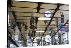 Europe, Netherlands, Amsterdam. Commuters reflected in ceiling of central train station.-Jaynes Gallery-Stretched Canvas
