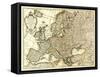 Europe - Panoramic Map-Lantern Press-Framed Stretched Canvas