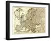 Europe - Panoramic Map-Lantern Press-Framed Art Print