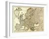 Europe - Panoramic Map-Lantern Press-Framed Art Print