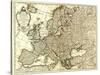 Europe - Panoramic Map-Lantern Press-Stretched Canvas