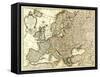 Europe - Panoramic Map-Lantern Press-Framed Stretched Canvas