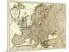 Europe - Panoramic Map-Lantern Press-Mounted Art Print